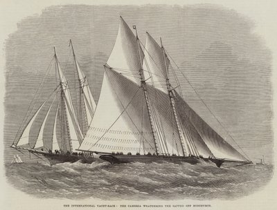 The International Yacht-Race, the Cambria Weathering the Sappho off Bonchurch by Edwin Weedon